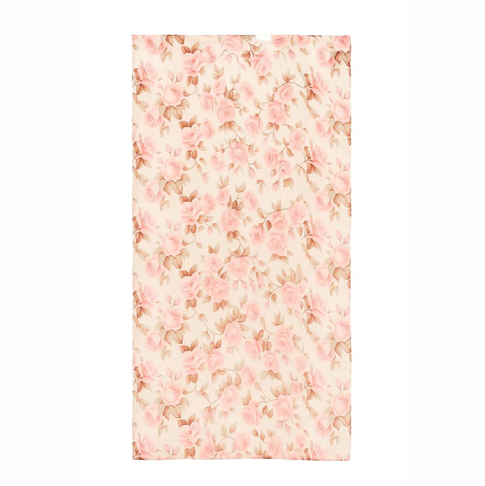 Fular de seda beige con flores rosas Julunggul
