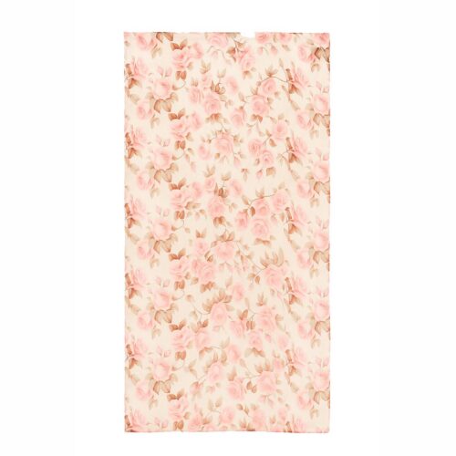 Fular de seda beige con flores rosas Julunggul
