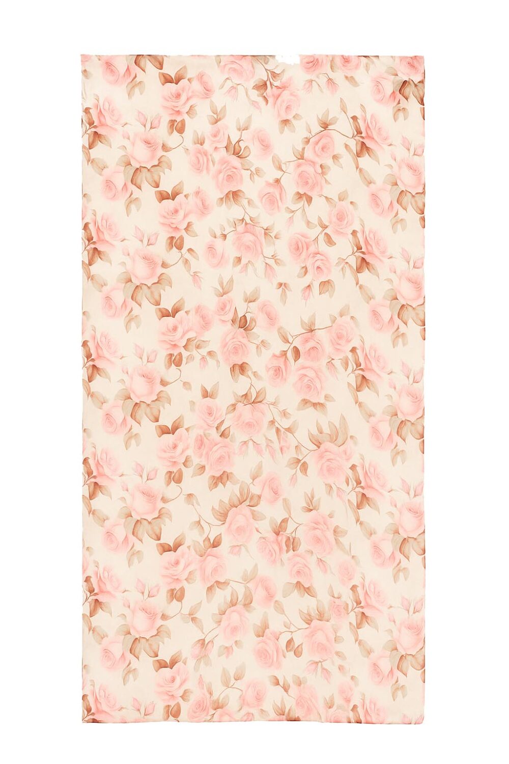 Fular de seda beige con flores rosas Julunggul