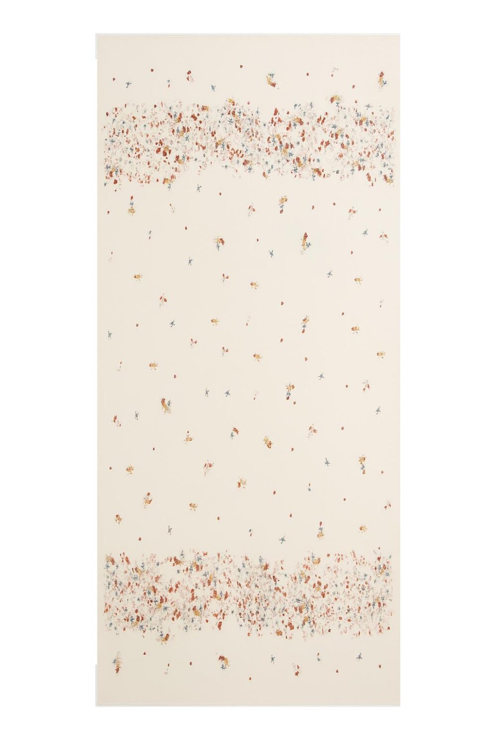 Fular de seda con forro beige y florecitas Julunggul