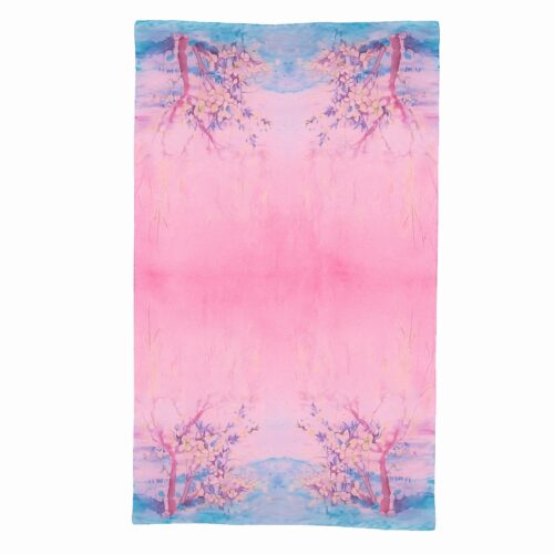 Fular de seda fucsia y azul turquesa Julunggul