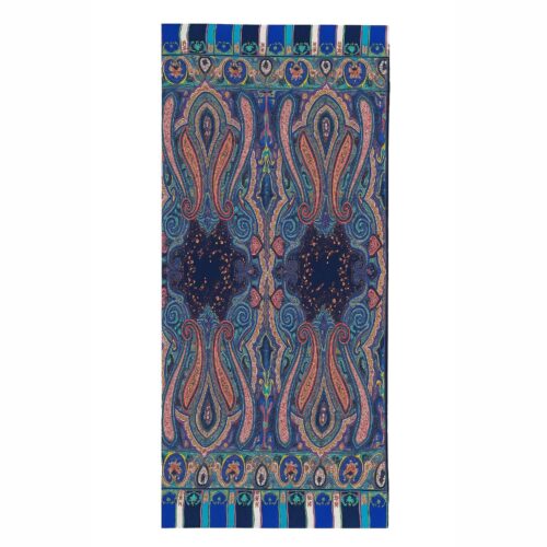 Fular de seda paisley azul marino Julunggul