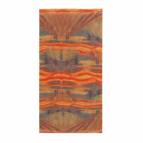 Fular de seda rojo y colores Munch Julunggul
