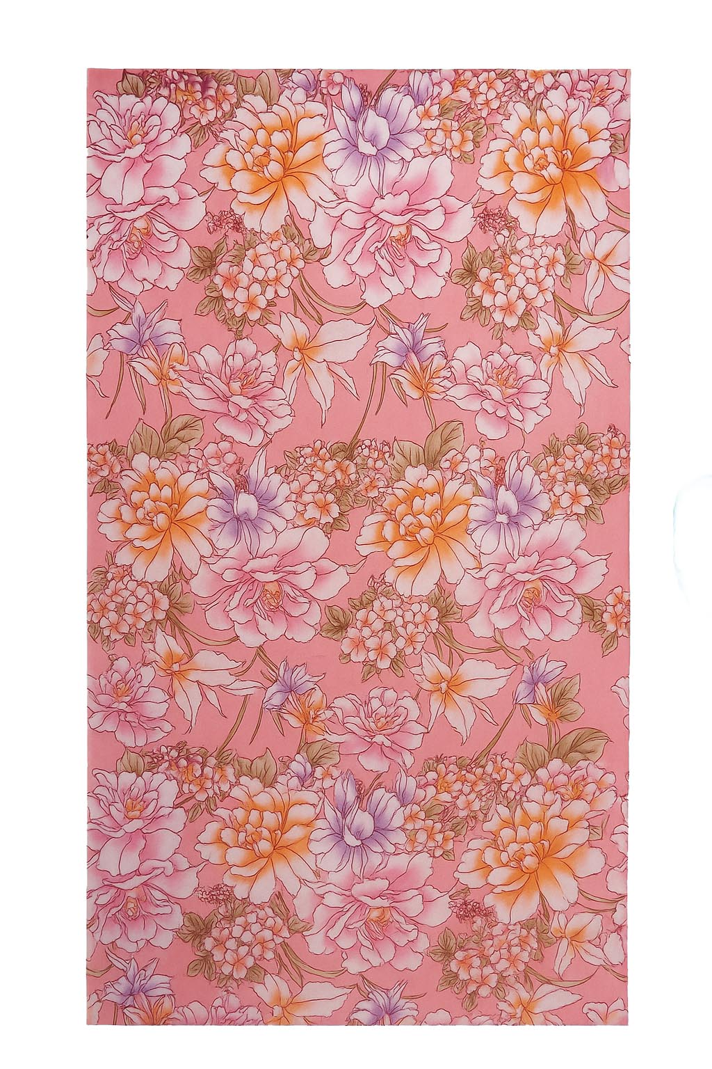 Fular de seda rosa con flores rosas Julunggul