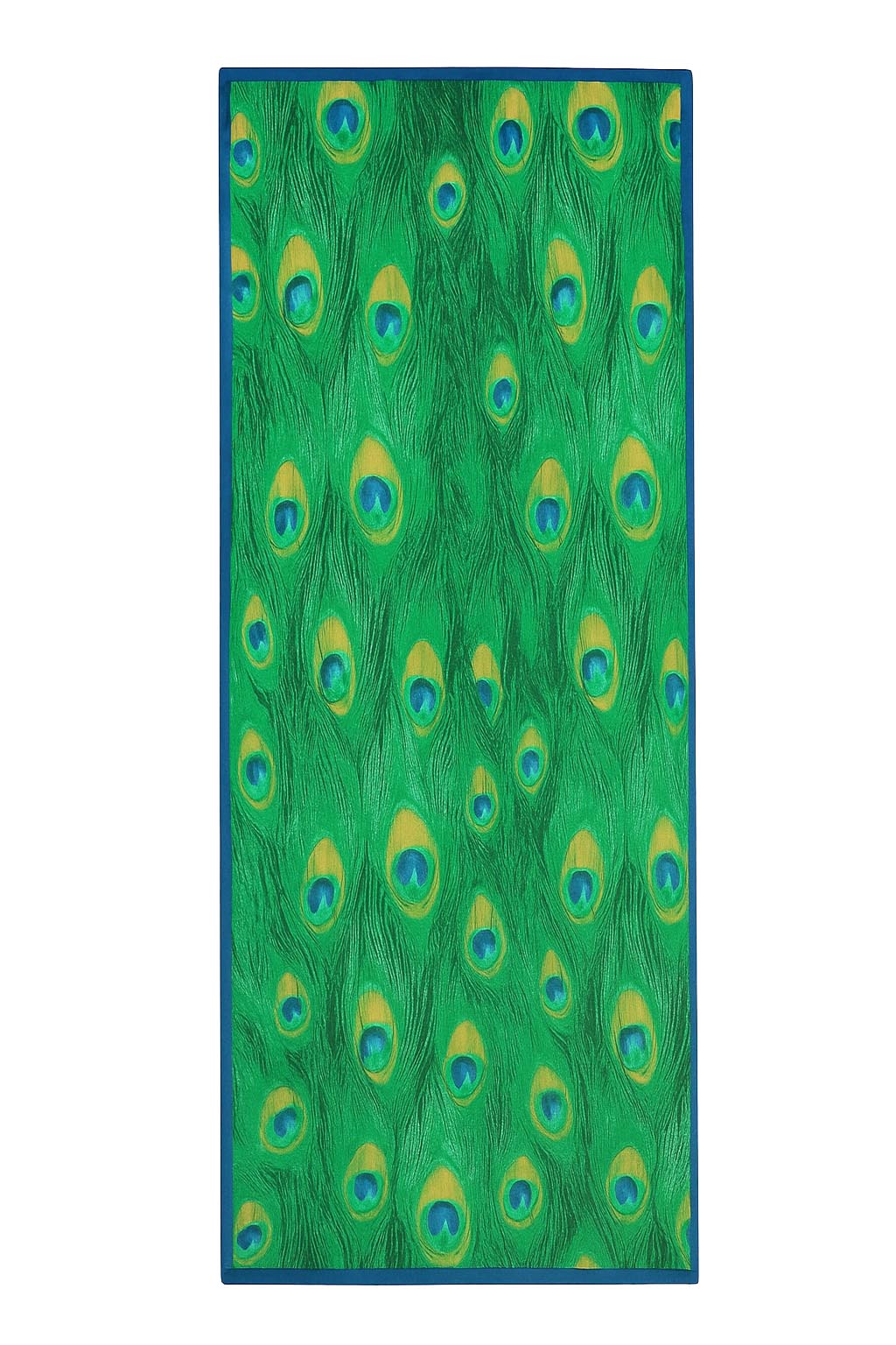 Fular de semiseda azul y verde pavo real Julunggul