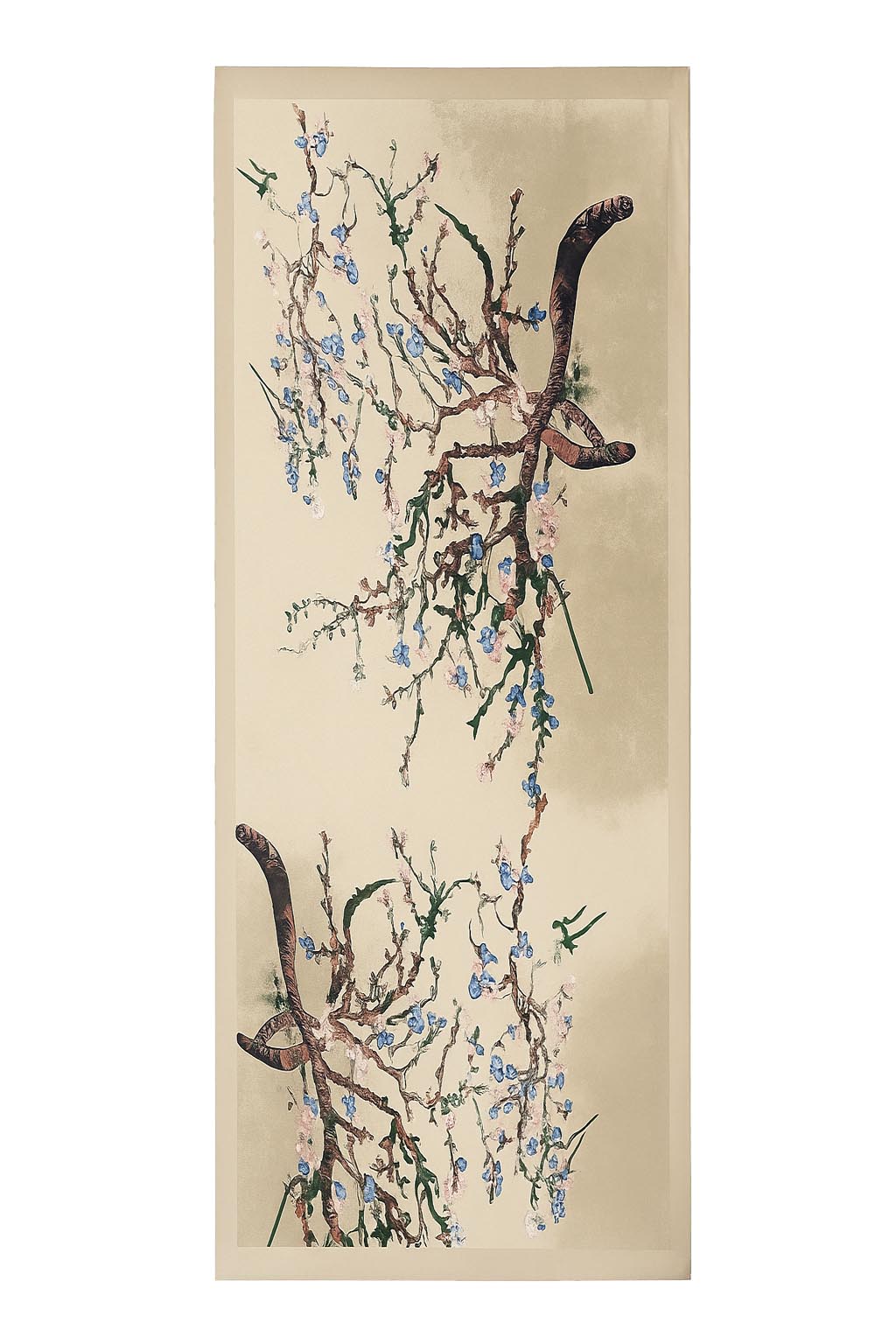 Fular de semiseda beige Almendro van Gogh Julunggul