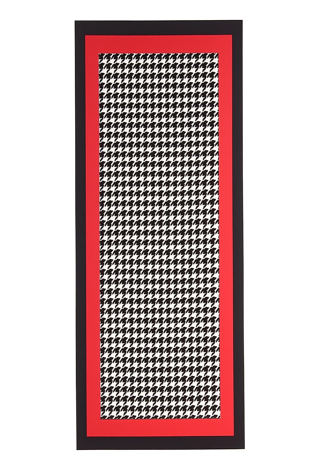 Fular de semiseda pata de gallo negro blanco y rojo Julunggul