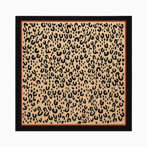 Pañuelos de seda  52x52 cm de cuello Animal print marrón