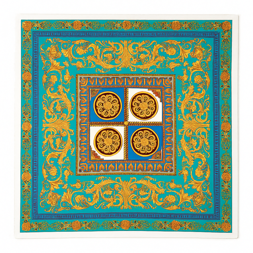 Pañuelo de semiseda 70x70 cm azul turquesa Julunggul