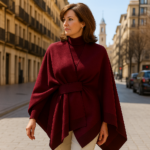Poncho capa granate con trabilla Julunggul