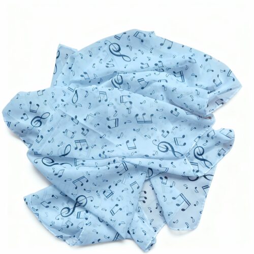 Fular blanco notas musicales