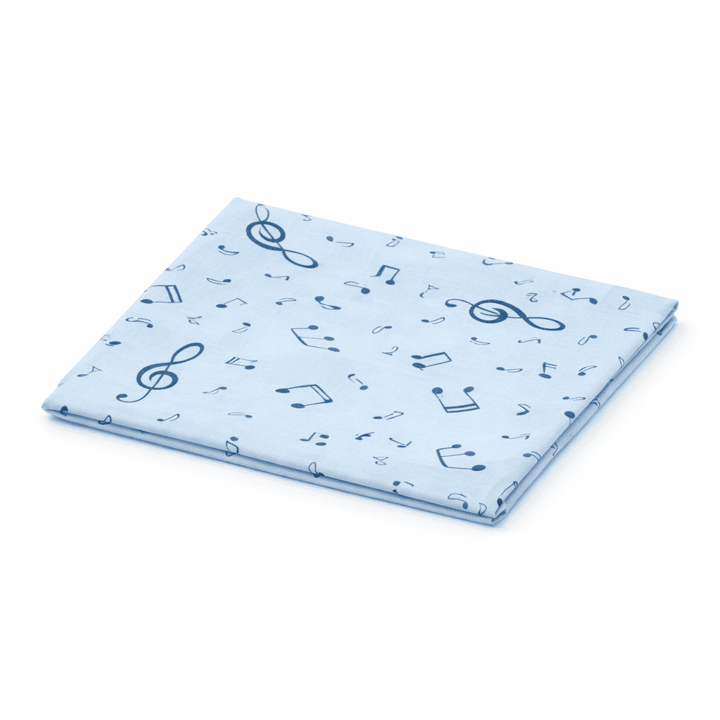 Fular de semiseda blanco unisex con notas musicales negras Julunggul