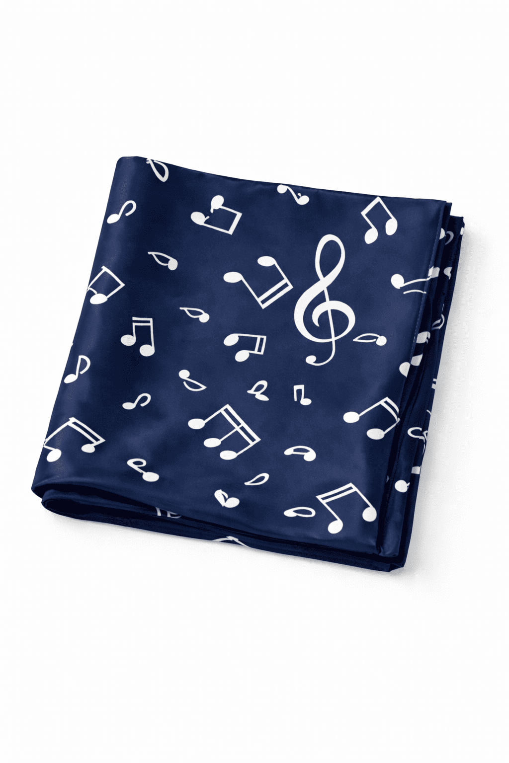 Pañuelo de semi seda rosa 90x90 cm notas musicales - Imagen 5