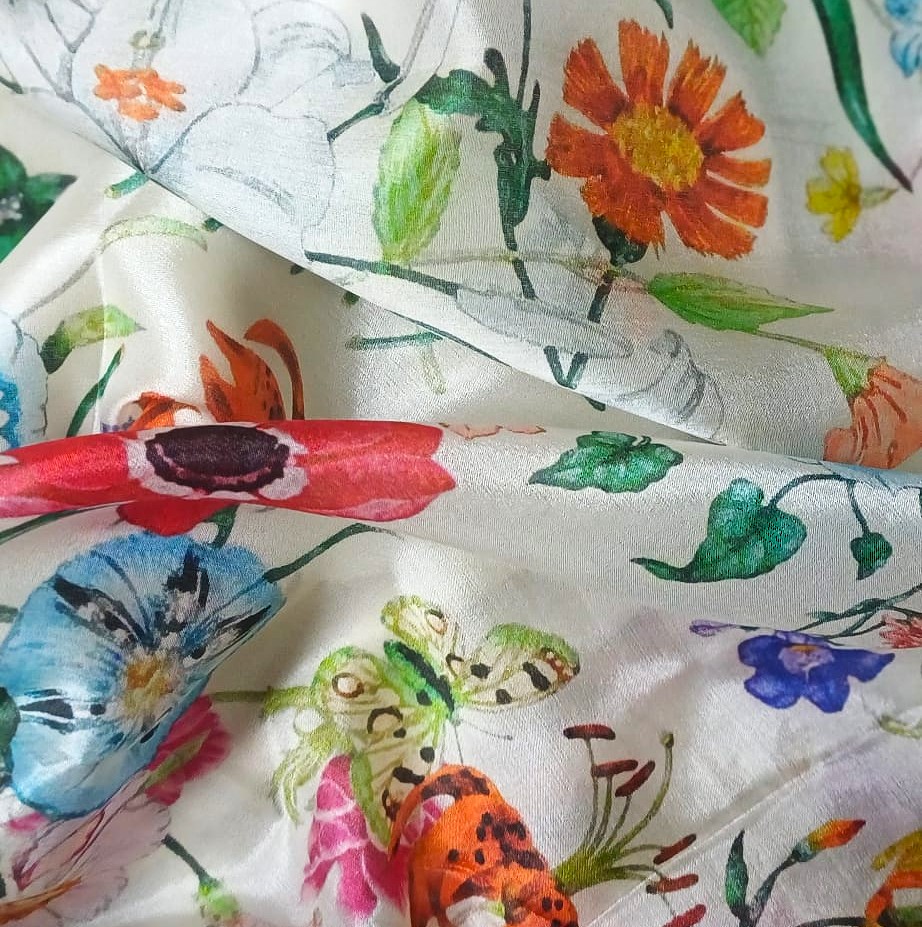 Fular de seda Jardín de flores