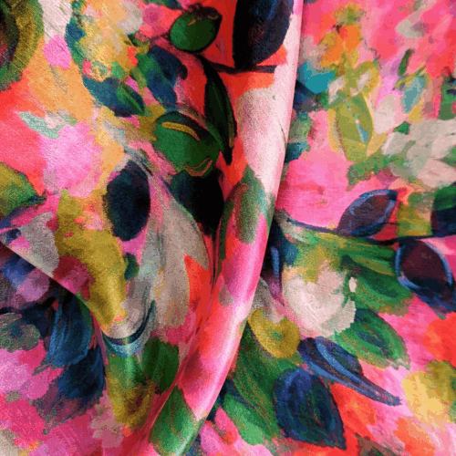 Fular de seda de mujer de flores de colores