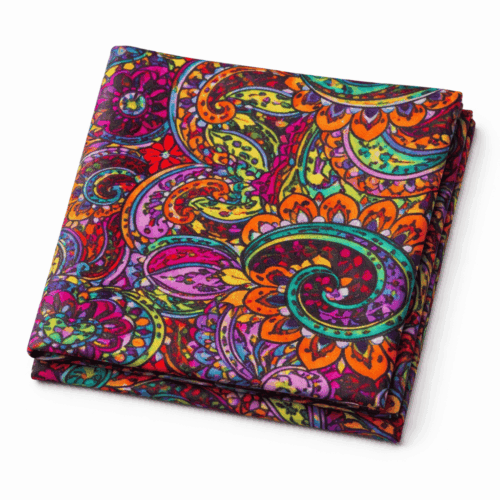 Fular de seda natural con forro reversible medallones orientales