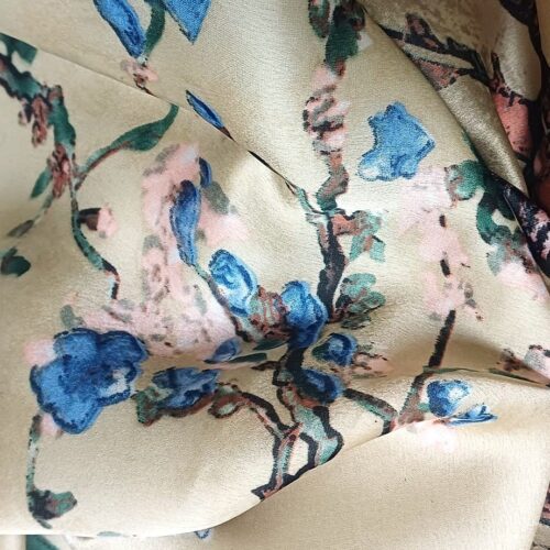 Fular de semiseda Almendro en Flor beige