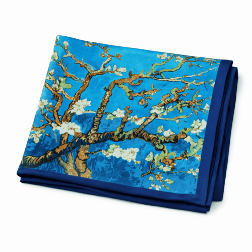 Fular de semi seda con forro Almendro en flor de Van Gogh