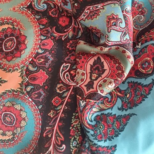 Fular de semiseda de unisex de hombre y mujer turquesa y estampado paisley Julunggul