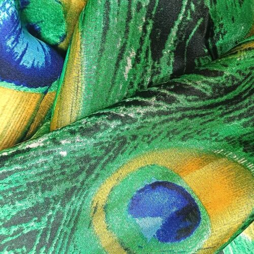 Fular de semiseda Pavo real