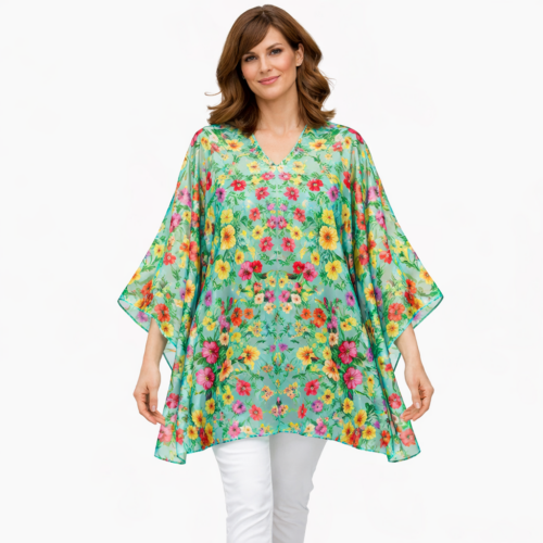 Caftán de gasa de seda natural o Kaftán