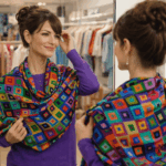 freeFular de seda estampado de cuadros de colores Julunggul 1