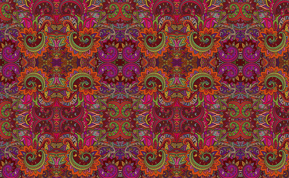 Fular de seda natural con forro reversible medallones orientales - Imagen 2