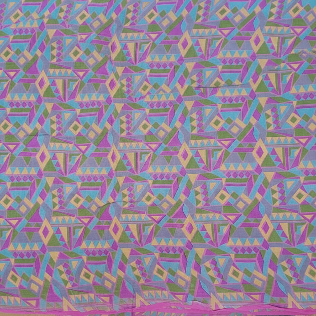 seda estampada en fucsia azul y verde Julunggul