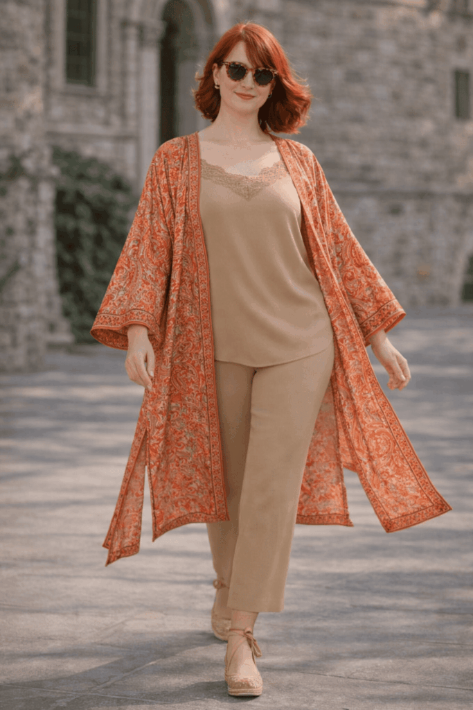 Kimono de semiseda talla grande para mujeres curvy en cualquier talla a medida de confecciona artesanal de Julunggul