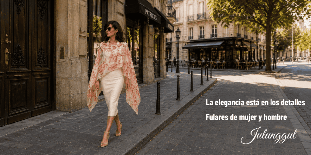 Fulares de seda natural estampados para cuello, chal, exclusivos y originales, tienda online y en Zaragzoa de Julunggul